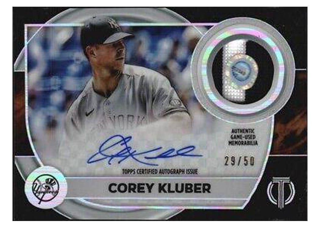 2022 Topps Tribute Autograph Patches Corey Kluber #AP-CK card