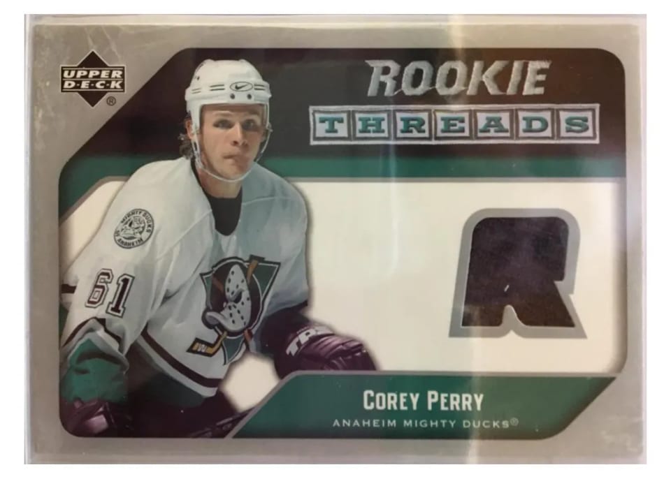 2005 Upper Deck Rookie Threads Corey Perry #RT-CP card