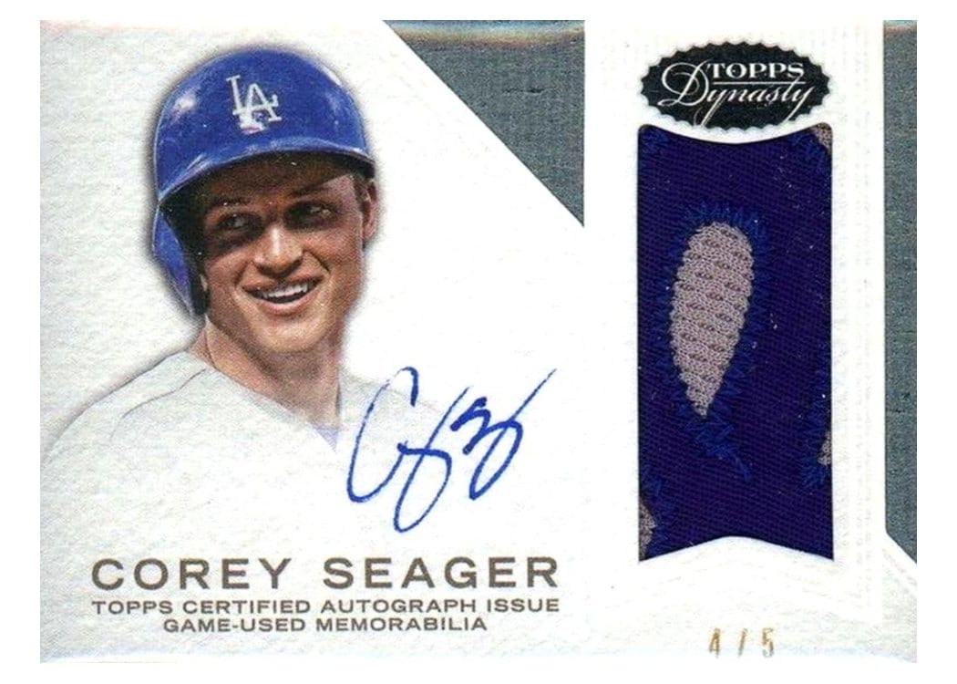 2016 Topps Dynasty Autograph Patches Corey Seager #AP-CS4 card