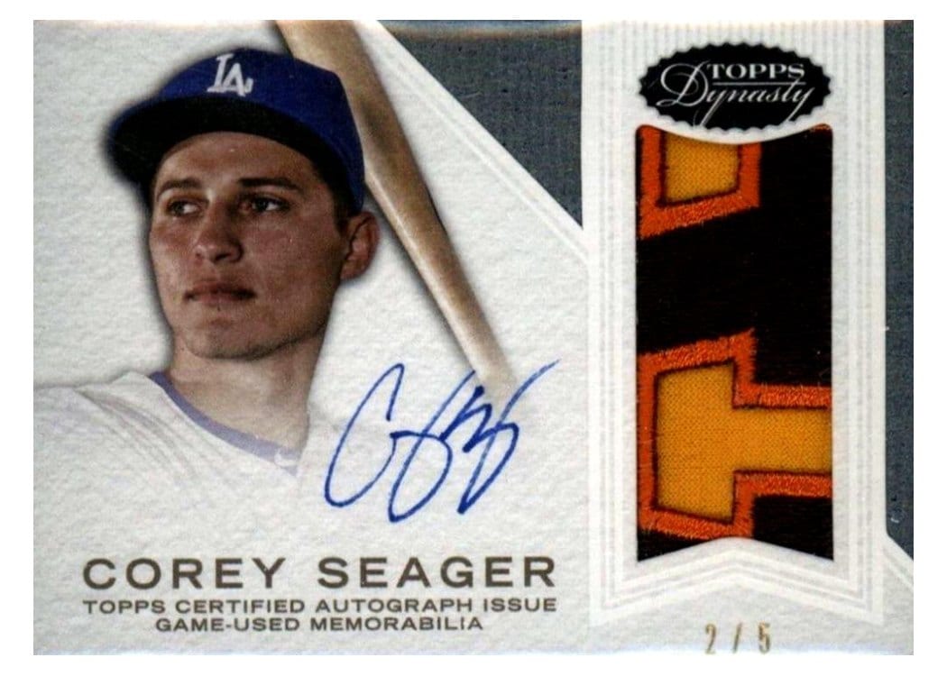 2016 Topps Dynasty Autograph Patches Corey Seager #AP-CS6 card