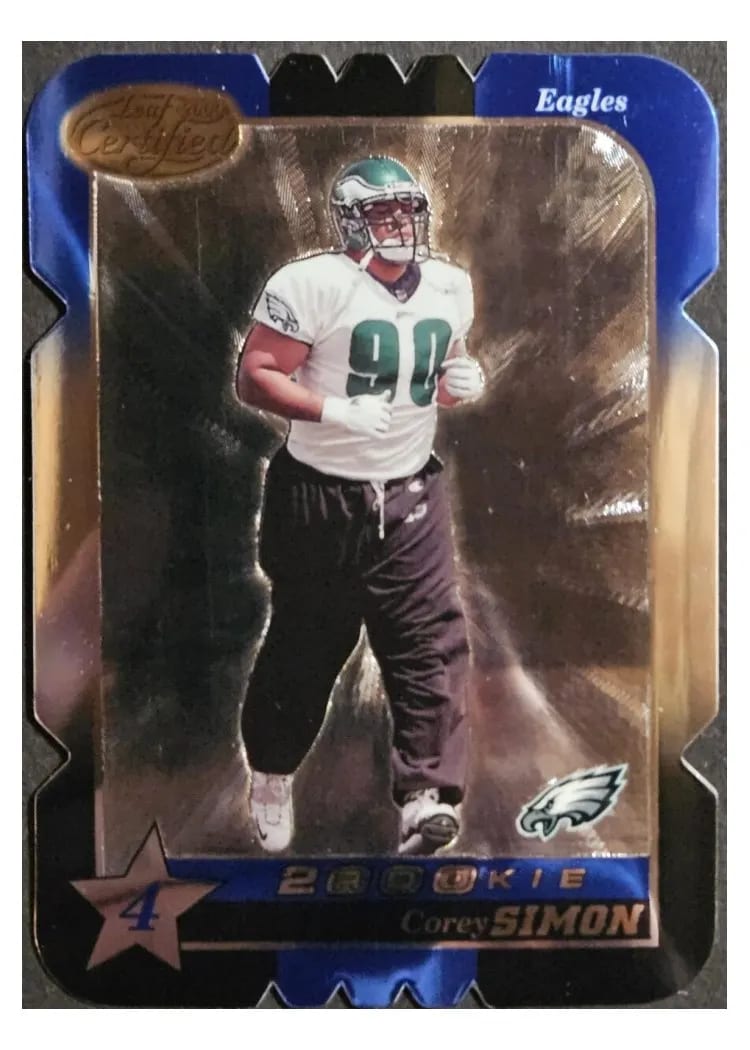 2000 Leaf Certified Corey Simon 4 Star Die Cut #213 card