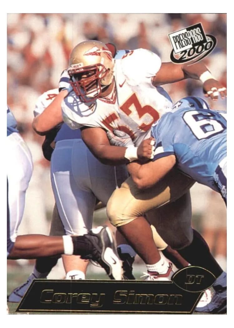 2000 Press Pass Corey Simon #9 card