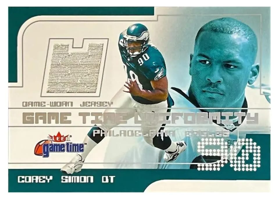 2001 Fleer Game Time Uniformity Corey Simon card