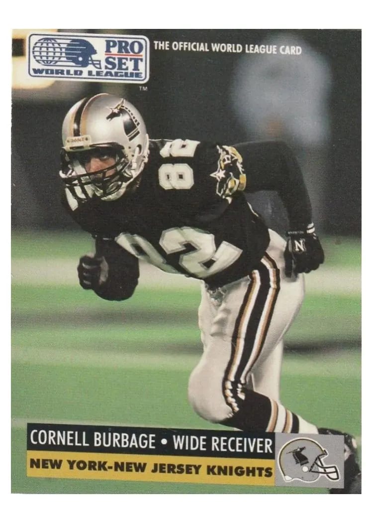 1991 Pro Set Wlaf Cornell Burbage #96 card
