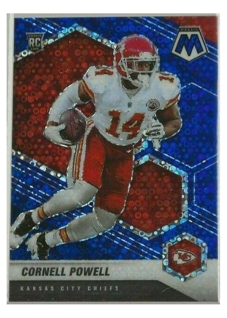 2021 Panini Mosaic Base Set Cornell Powell No Huddle Blue Mosaic #340 card