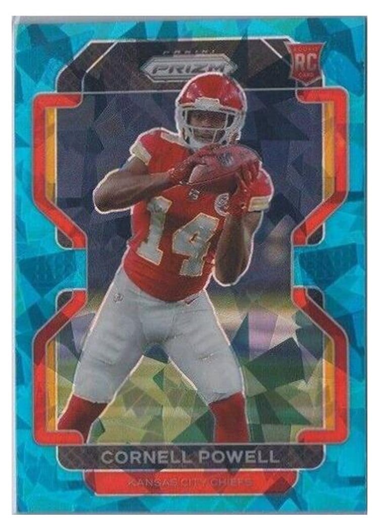2021 Panini Prizm Base Set Cornell Powell Blue Ice Prizm #370 card