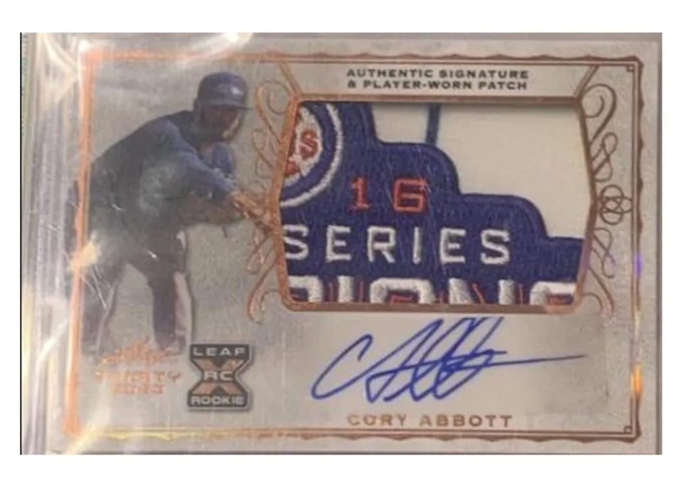 2020 Leaf Trinity Patch Autographs Cory Abbott #PA-CA1 card