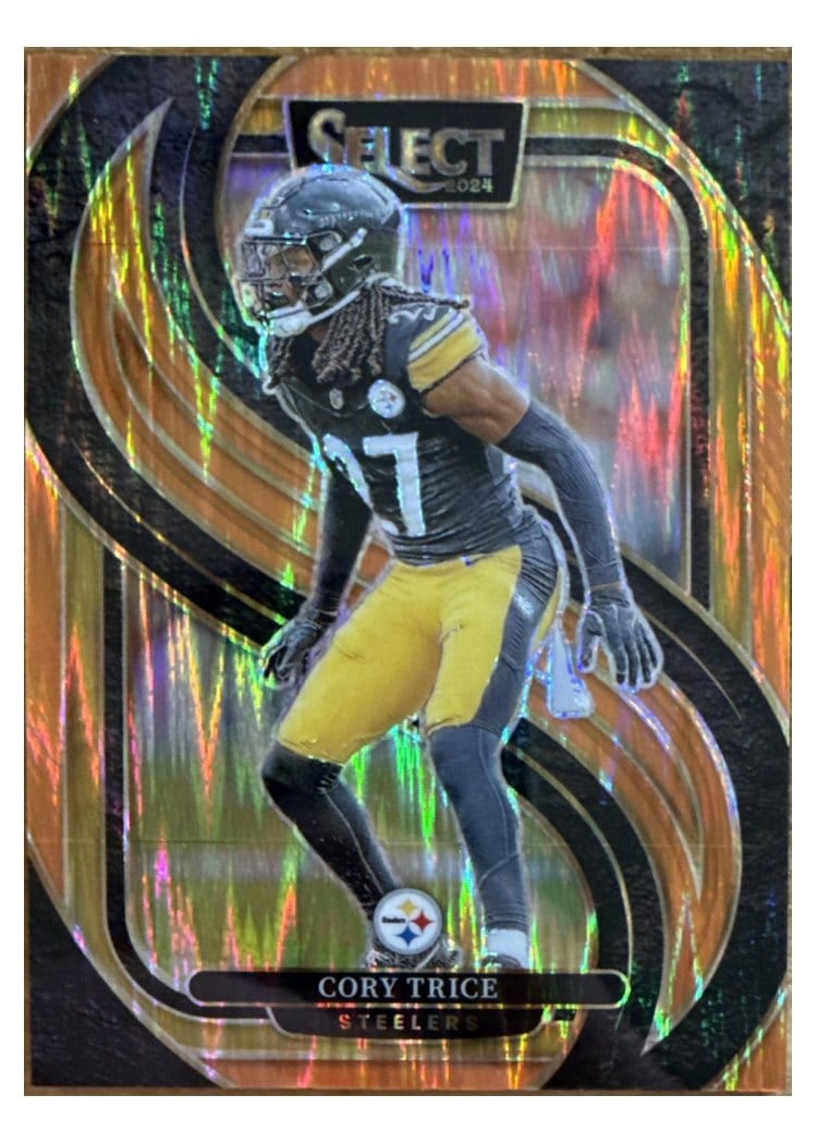 2024 Panini Select Base Set Cory Trice Orange Prizm Shock #140 card