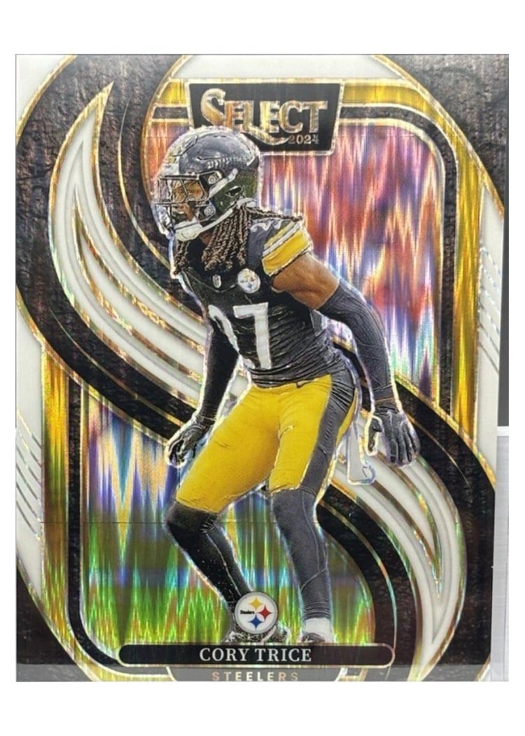 2024 Panini Select Base Set Cory Trice White Prizm Shock #140 card