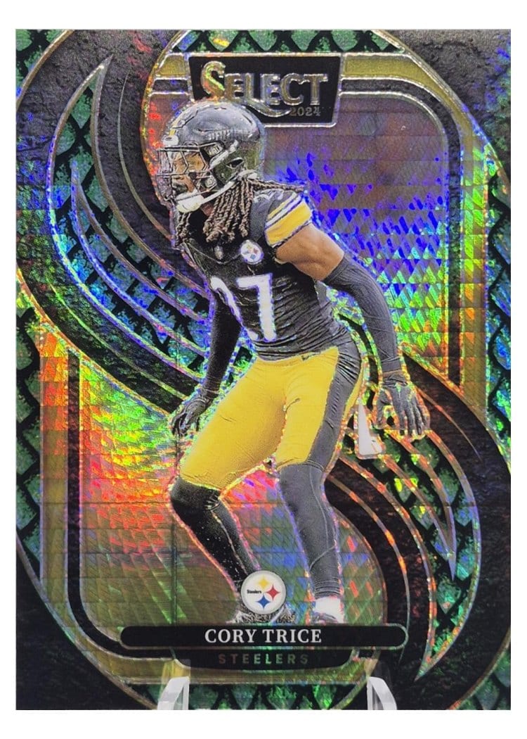 2024 Panini Select Base Set Cory Trice Dragon Scale Prizm #140 card