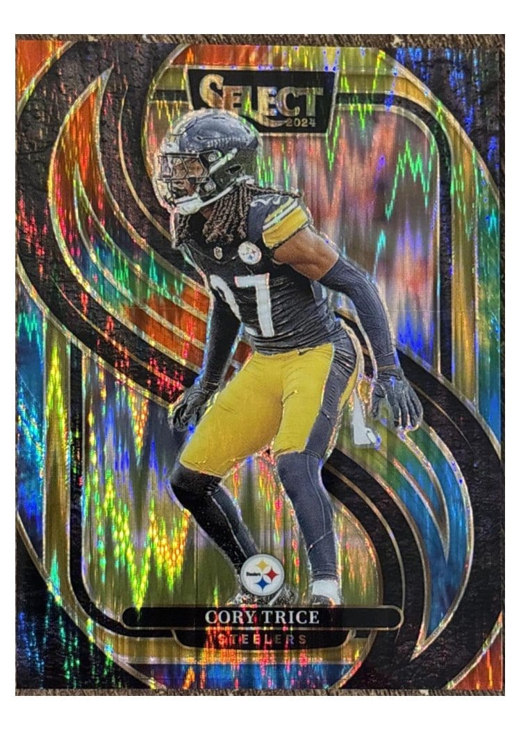 2024 Panini Select Base Set Cory Trice Tie-Dye Prizm #140 card