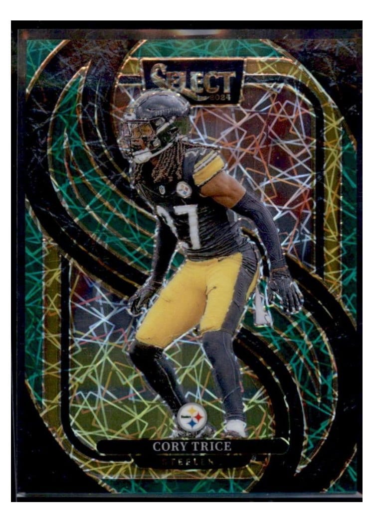 2024 Panini Select Base Set Cory Trice Green Prizm #140 card