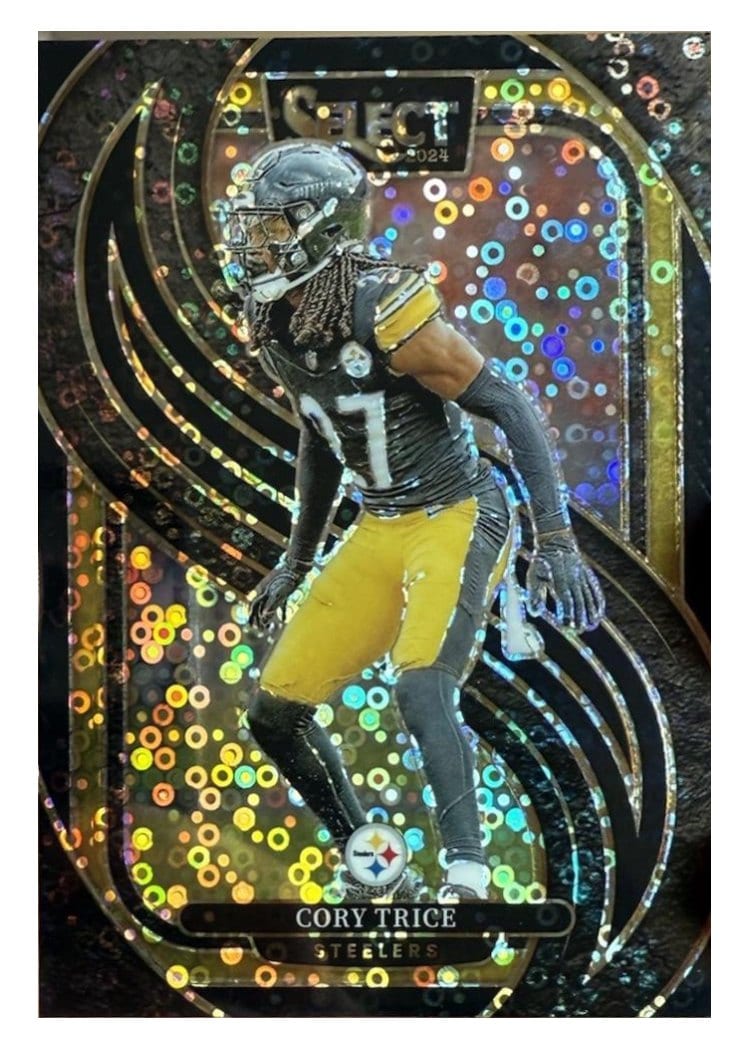 2024 Panini Select Base Set Cory Trice Black Disco Prizm #140 card
