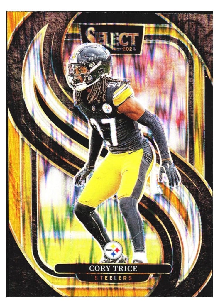 2024 Panini Select Base Set Cory Trice Black Prizm Shock #140 card