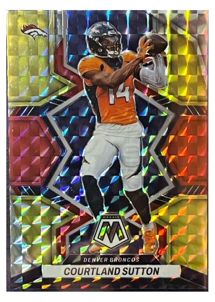2022 Panini Mosaic Base Set Courtland Sutton Choice Fusion Red Yellow #59 card