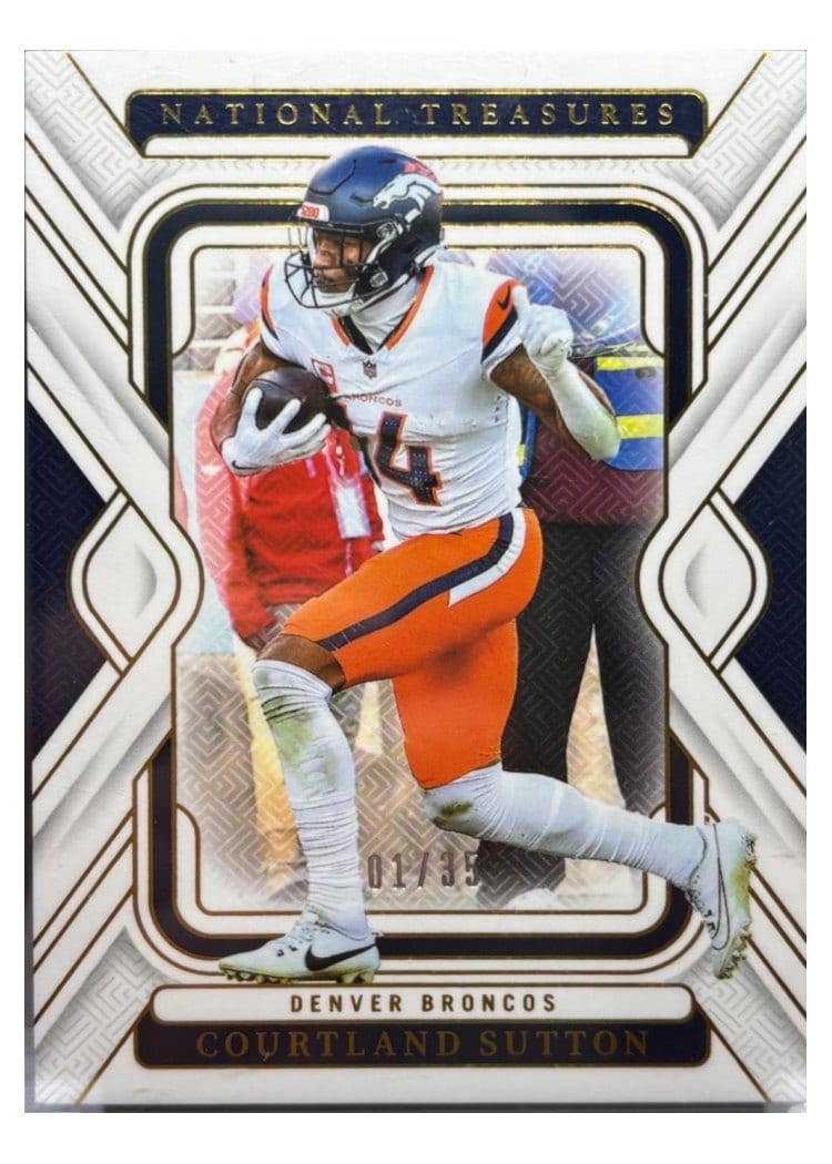 2024 Panini National Treasures Base Set Courtland Sutton Printing Plate #30 card