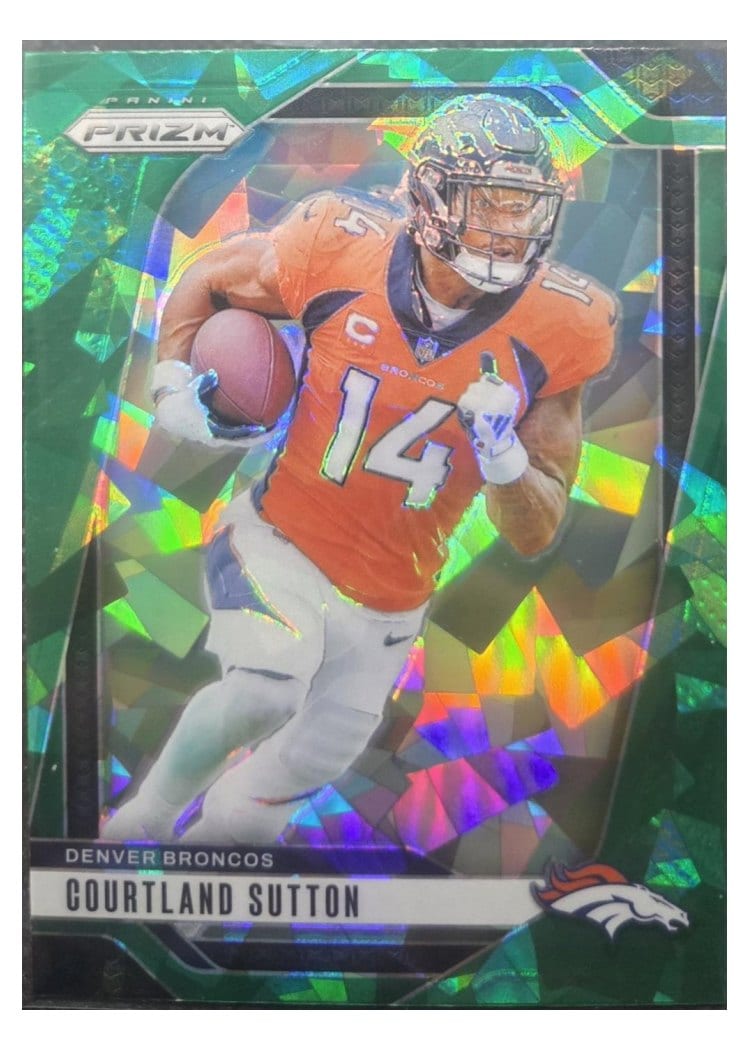 2024 Panini Prizm Base Set Courtland Sutton Green Ice #86 card
