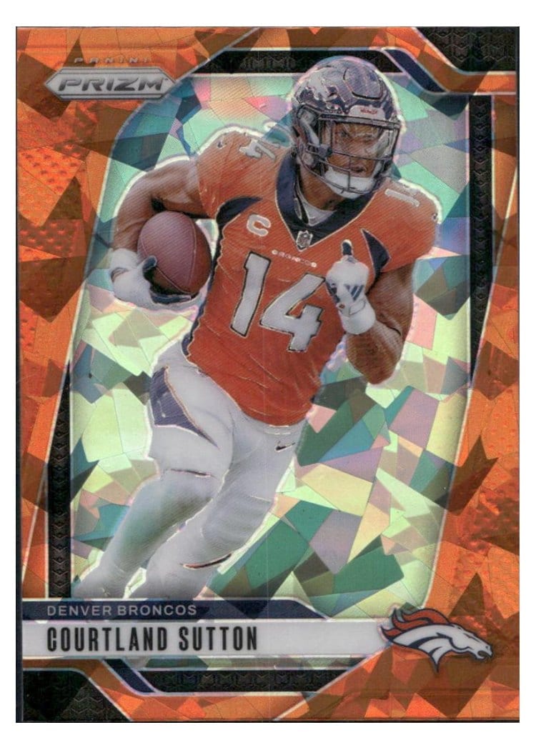 2024 Panini Prizm Base Set Courtland Sutton Orange Ice #86 card