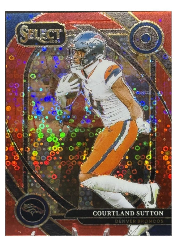 2024 Panini Select Base Set Courtland Sutton Red Disco Prizm #240 card