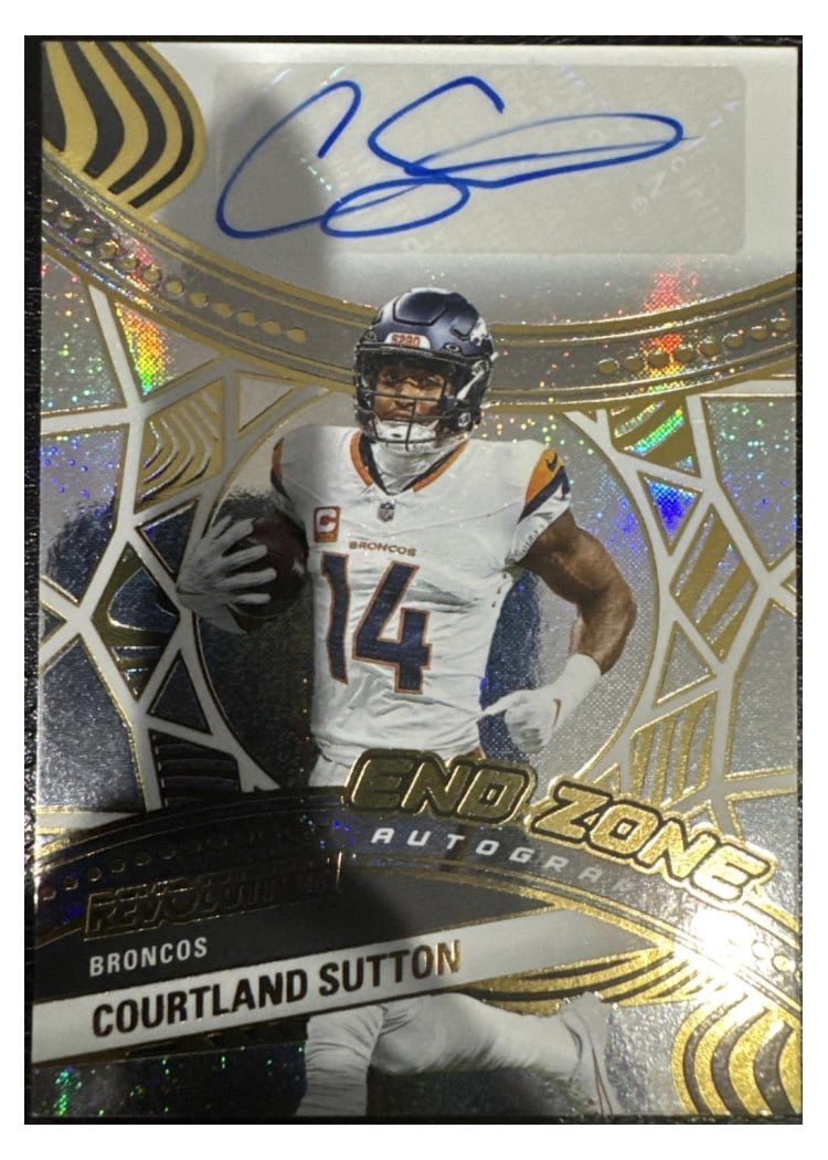 2025 Panini Revolution End Zone Autographs Courtland Sutton #18 card