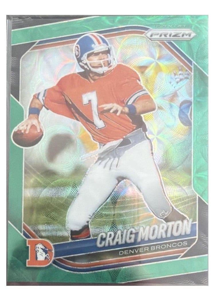 2025 Panini Prizm Base Set Craig Morton Green Sparkle #15 card