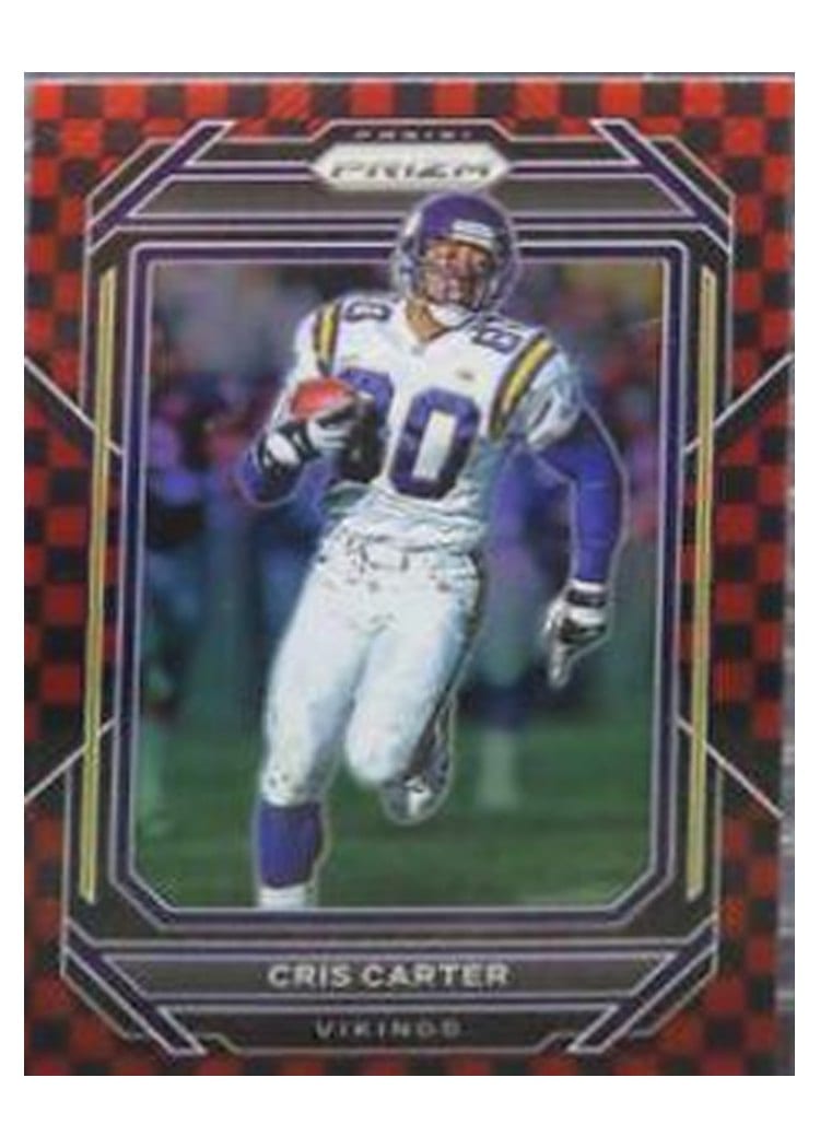 2022 Panini Prizm Base Set Cris Carter Black Red Checker #196 card