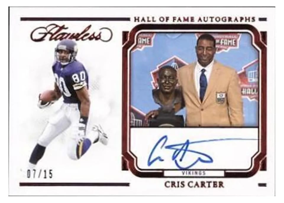 2023 Panini Flawless Hall of Fame Autograph Cris Carter #14 card
