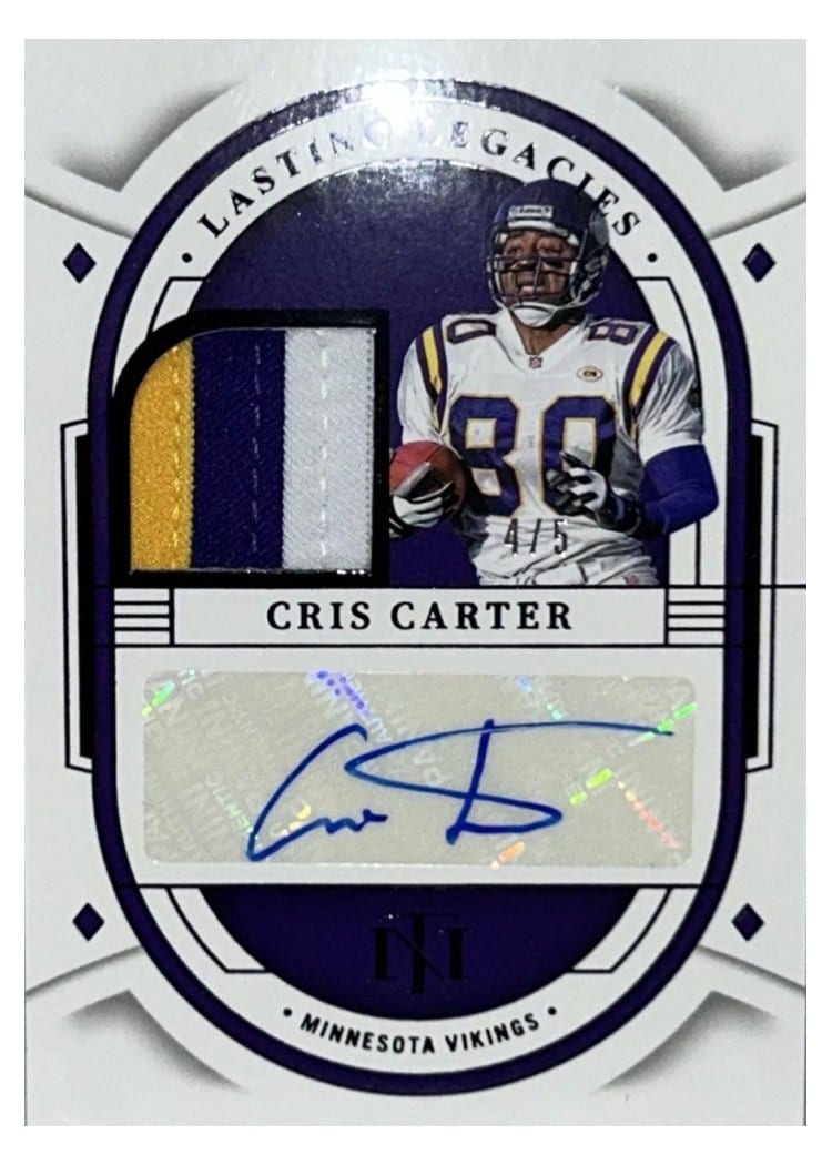 2023 Panini National Treasures Lasting Legacies Cris Carter #LLE-CCA card