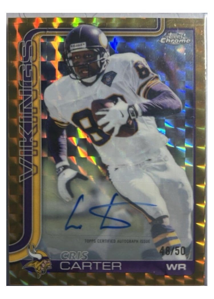 2025 Topps Chrome Sapphire Chrome Legends Autographs Sapphire Cris Carter #CLA-CC card