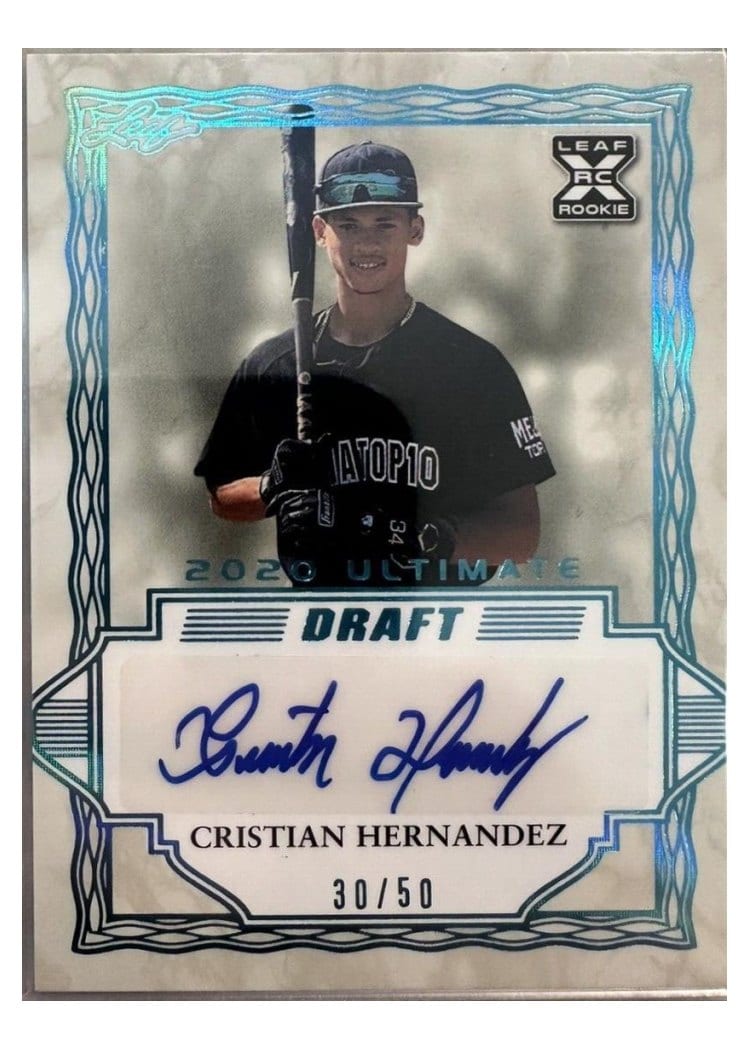 2020 Leaf Draft Hobby Autographs Cristian Hernandez #BA-CH2 card