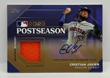 2024 Topps Postseason Performance Autograph Relic Cristian Javier #PPAR-CJ card