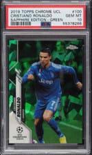 2019 Topps Chrome UEFA Champions League Sapphire Cristiano Ronaldo Green #100 card