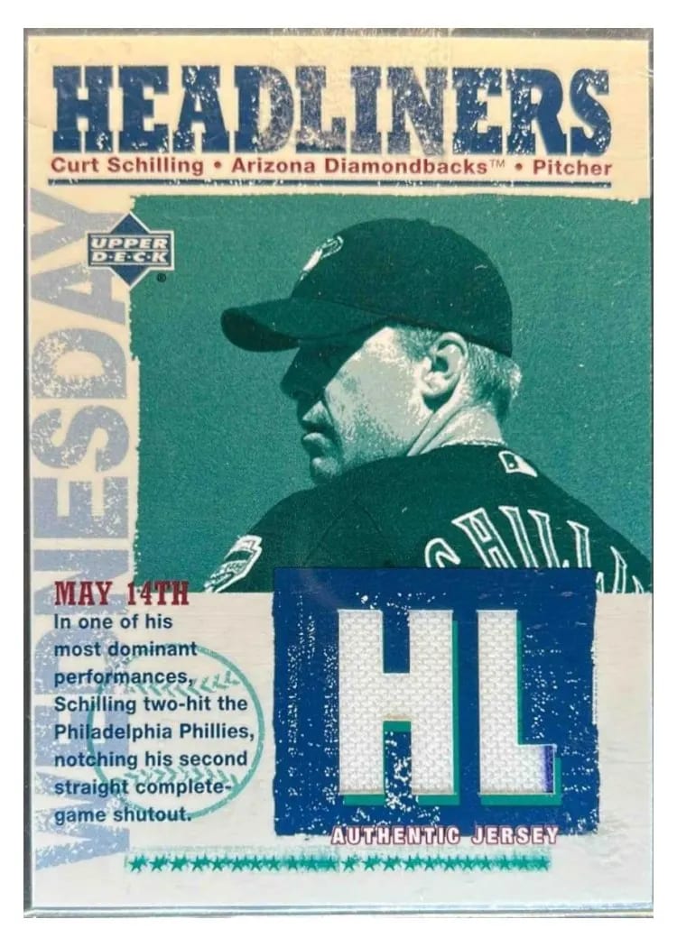 2004 Upper Deck Headliners Jersey Curt Schilling #HL-CS card