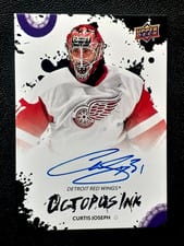 2025-26 Upper Deck Detroit Red Wings Centennial Octopus Ink Curtis Joseph #OI-CJ card