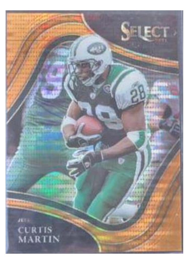 2021 Panini Select Base Set Curtis Martin Neon Orange Pulsar #341 card