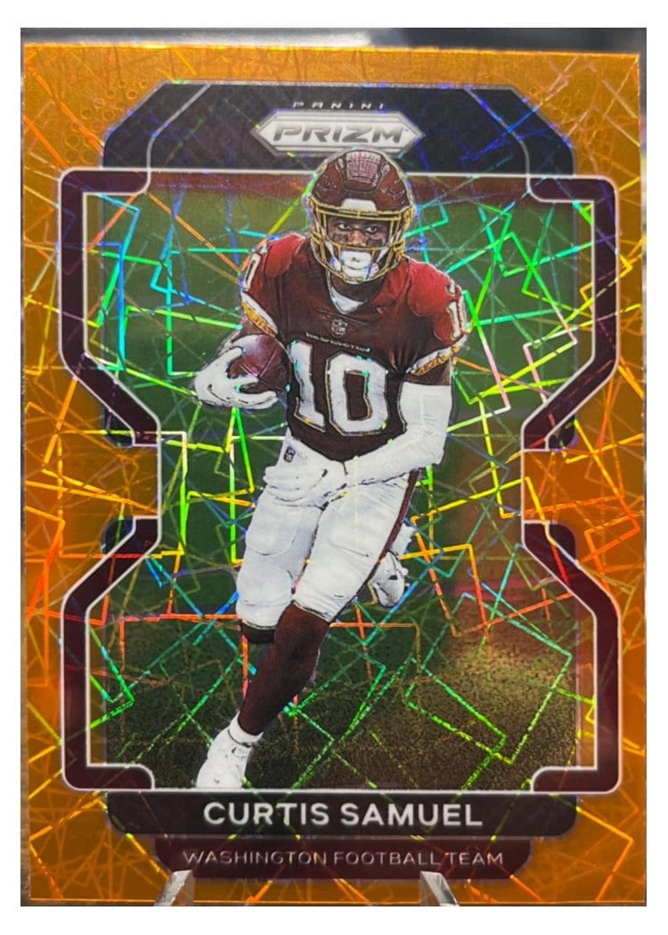 2021 Panini Prizm Base Set Curtis Samuel Orange Lazer Prizm #209 card