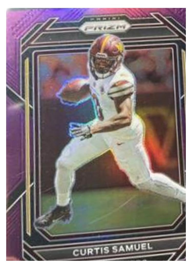 2022 Panini Prizm Base Set Curtis Samuel Purple #295 card