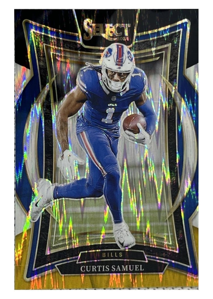 2024 Panini Select Base Set Curtis Samuel Black Gold Prizm Shock #23 card