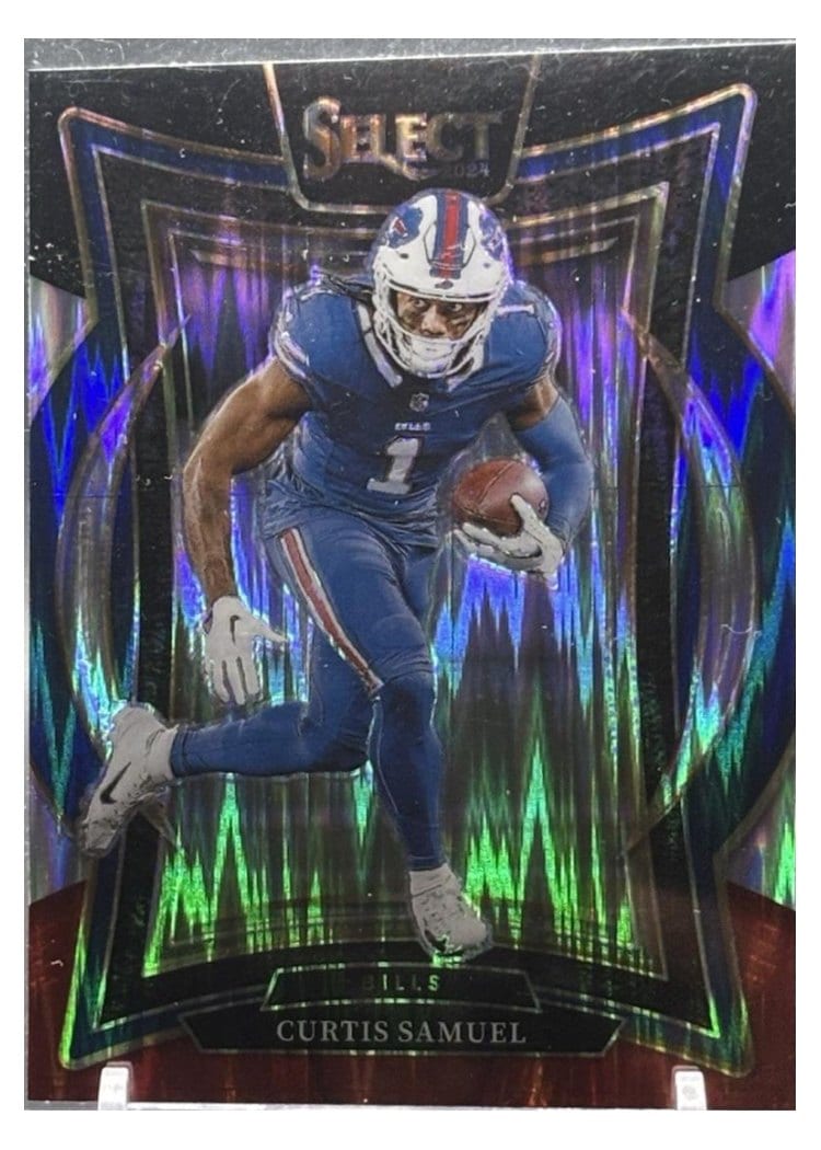 2024 Panini Select Base Set Curtis Samuel Black Red Prizm Shock #23 card
