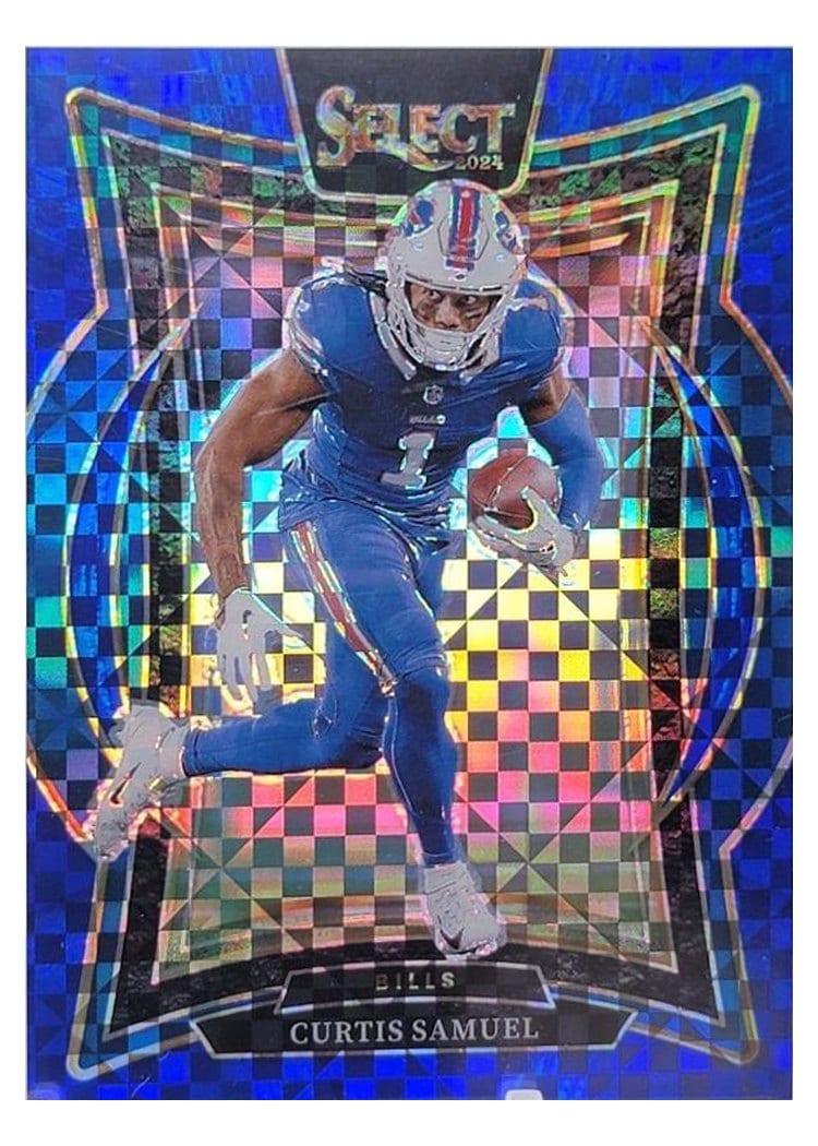 2024 Panini Select Base Set Curtis Samuel Blue Prizm #23 card