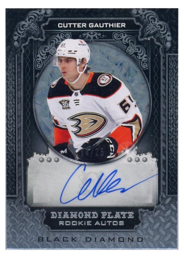 2024-25 Upper Deck Black Diamond Diamond Plate Rookie Autograph Cutter Gauthier #DPR-GA card