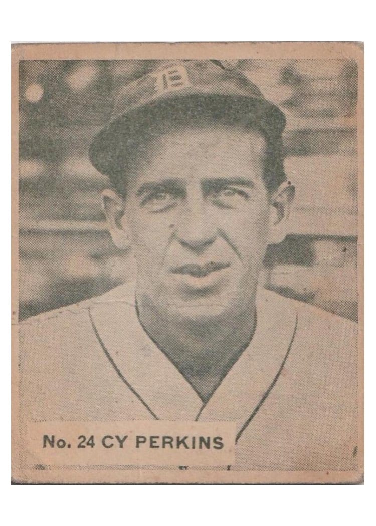 1936 World Wide Gum Cy Perkins #24 card