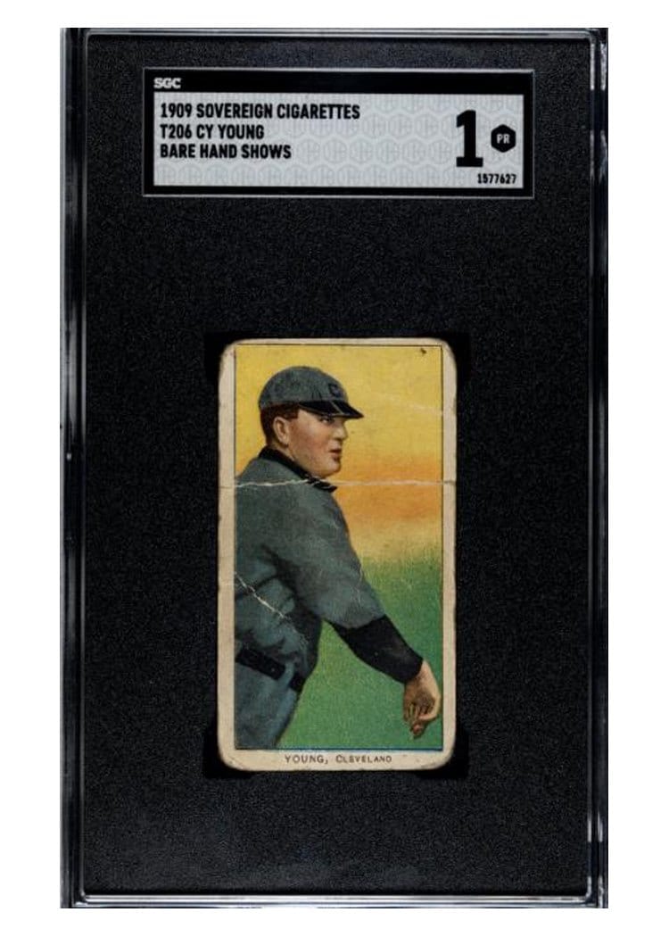 1909 T206 Sovereign 150 Cy Young card