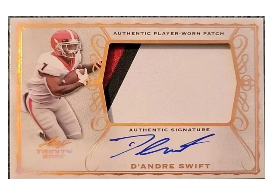 2020 Leaf Trinity Patch Autograph D'Andre Swift #PA-DS1 card