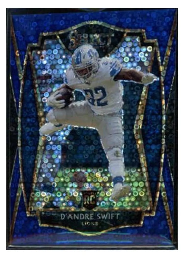 2020 Panini Select Base Set D'Andre Swift Blue Disco Prizm #151 card