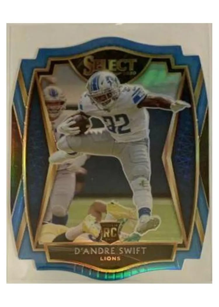 2020 Panini Select Base Set D'Andre Swift Light Blue Prizm Die Cut #151 card