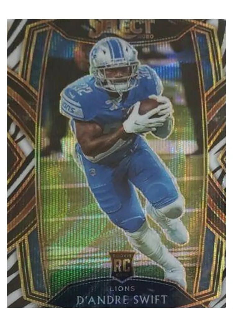 2020 Panini Select Base Set D'Andre Swift Zebra Prizm #251 card