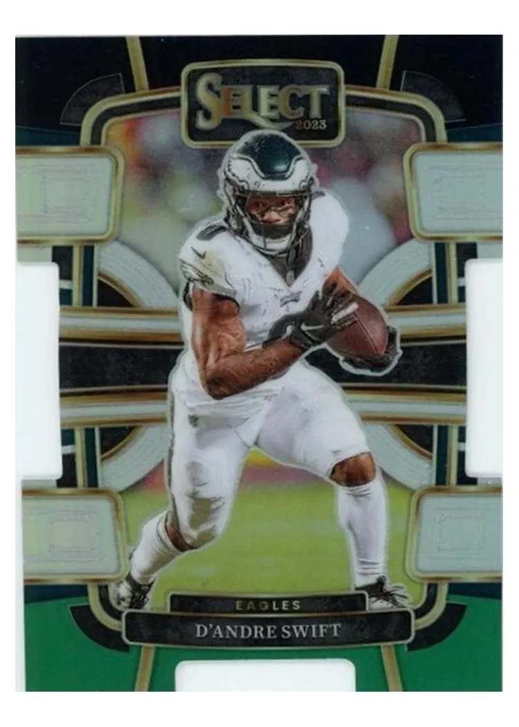 2023 Panini Select Base Set D'Andre Swift Black Green Prizm Die-Cut #81 card