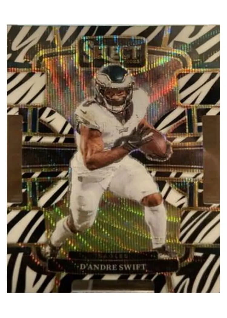 2023 Panini Select Base Set D'Andre Swift Zebra Prizm #81 card