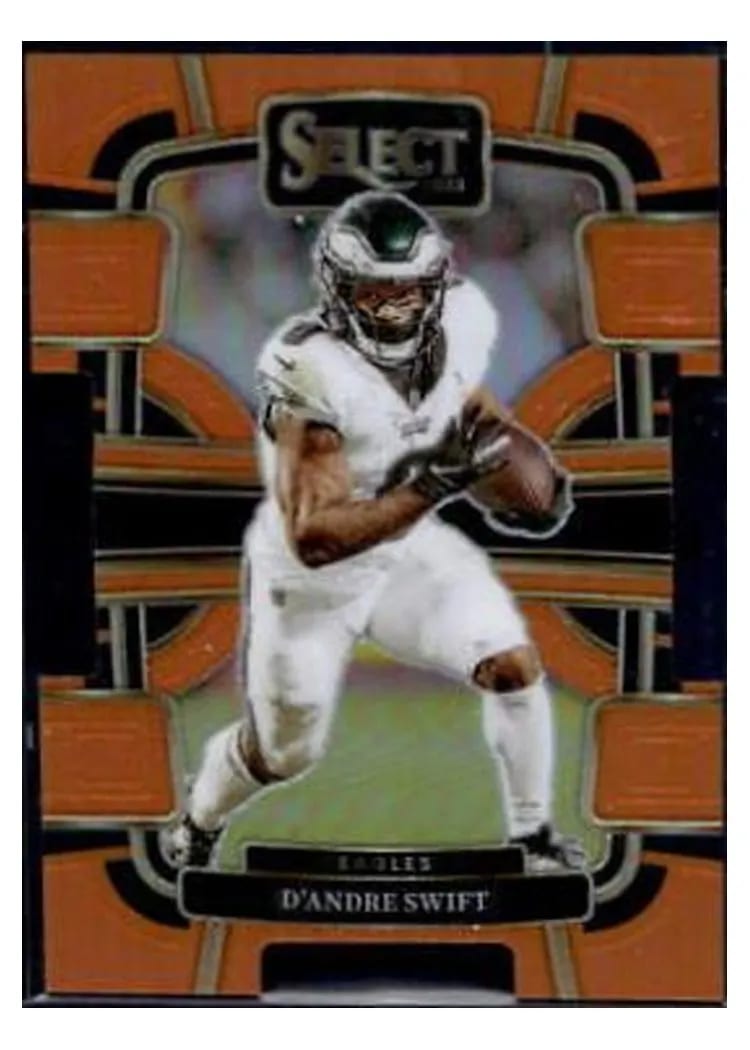 2023 Panini Select Base Set D'Andre Swift Orange Prizm Die-Cut #81 card